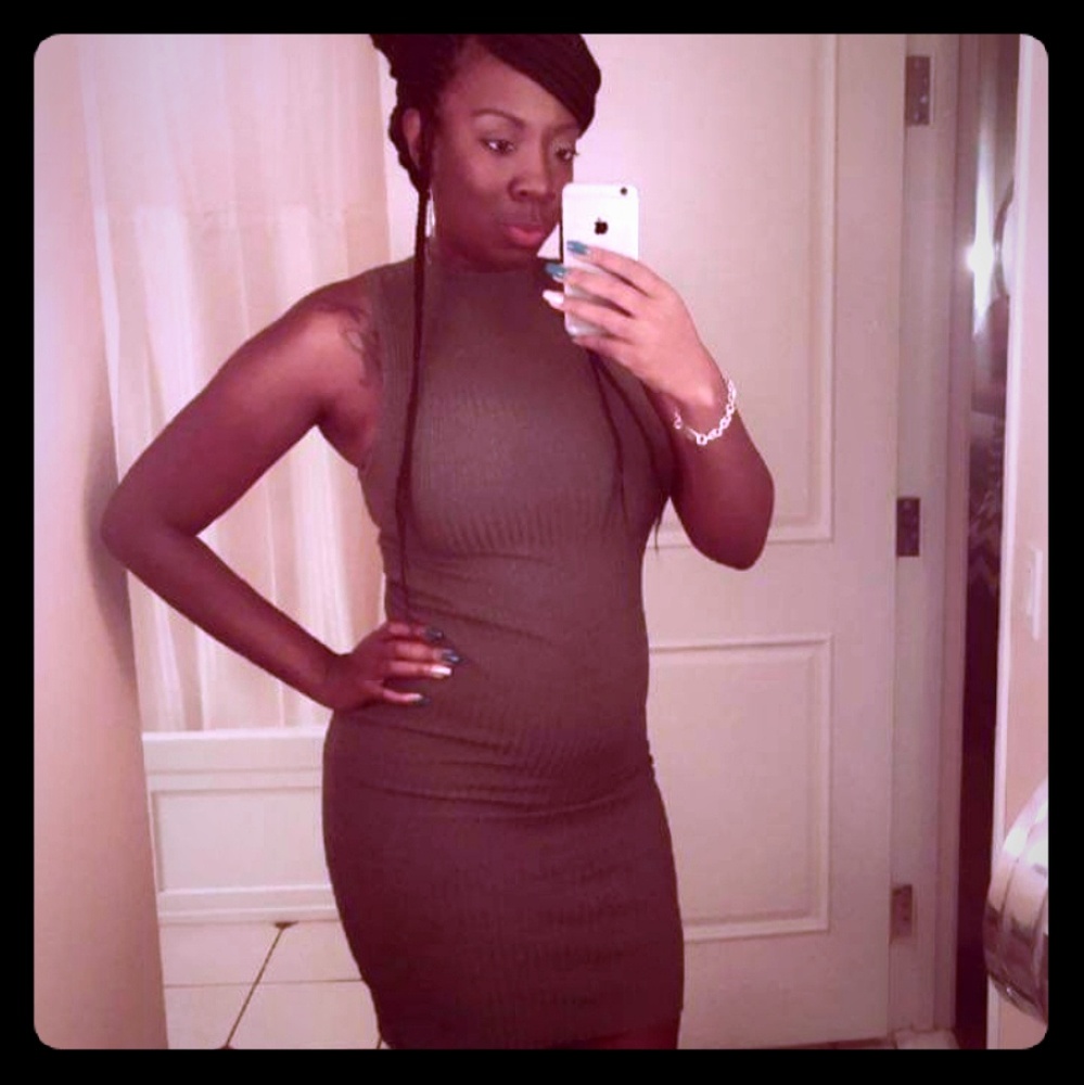 High Neck Mini Gray Dress